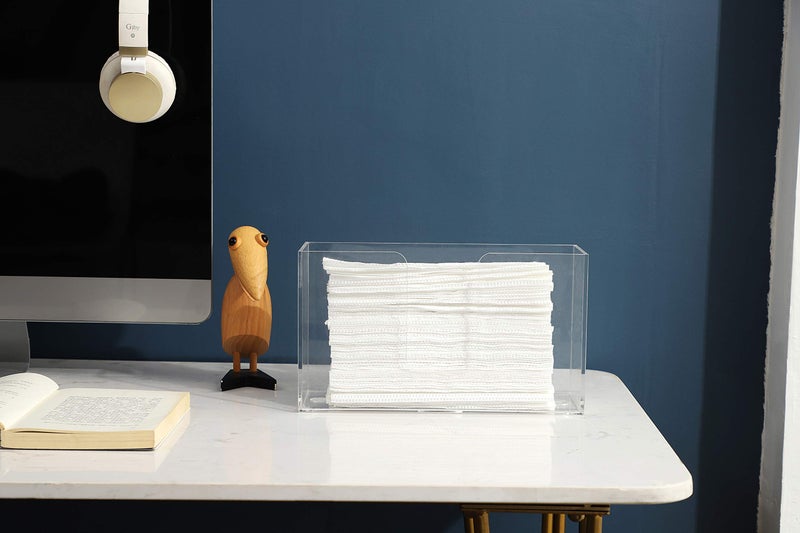IEEK Paper Towel Dispenser Wall Mount Acrylic Paper Towel Holder for Bathroom Office and Kitchen,Hand Towel Dispenser Fits Multi-Fold Paper Towel,C-Fold, Zfold,Tri fold Paper Towels,Clear - Image 3